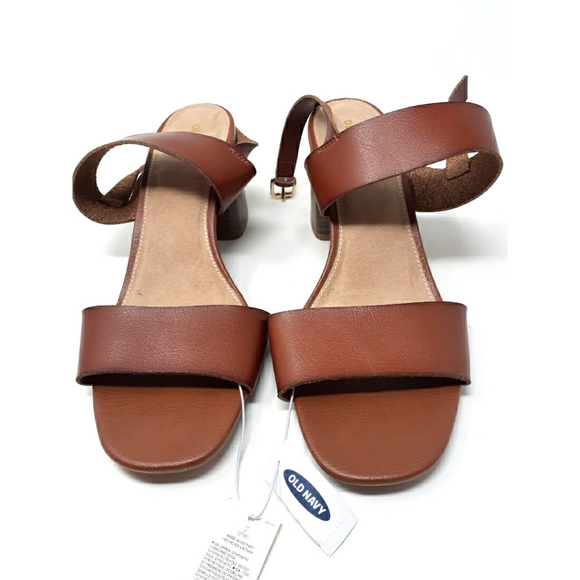 Old Navy Shoes - Old Navy Cognac Slingback Block Heel Sandals Sz 10